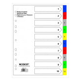 Divider (1-10) Color With Number PVC Plastic A4 - Al Masam Stationery LLC